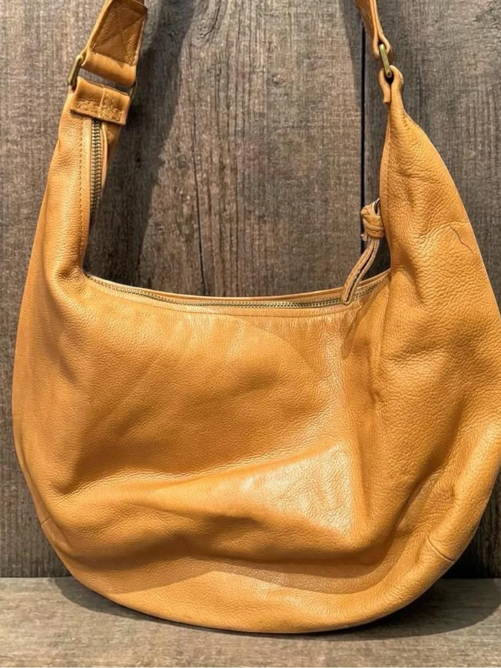 J crew Leather Hobo Shoulder Bag Everyday Tote Very soft 13” wide 8” tall